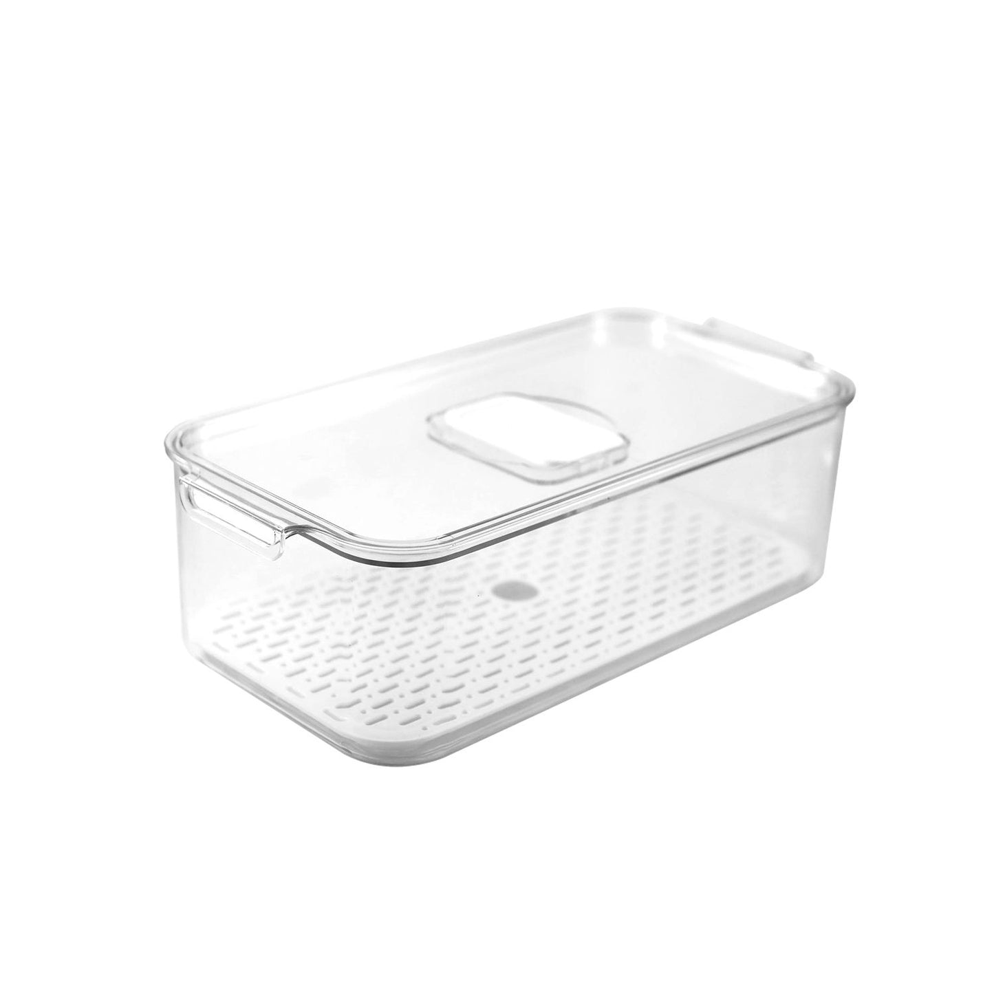 Medium Clear Fridge Storage Box with Drainer Board