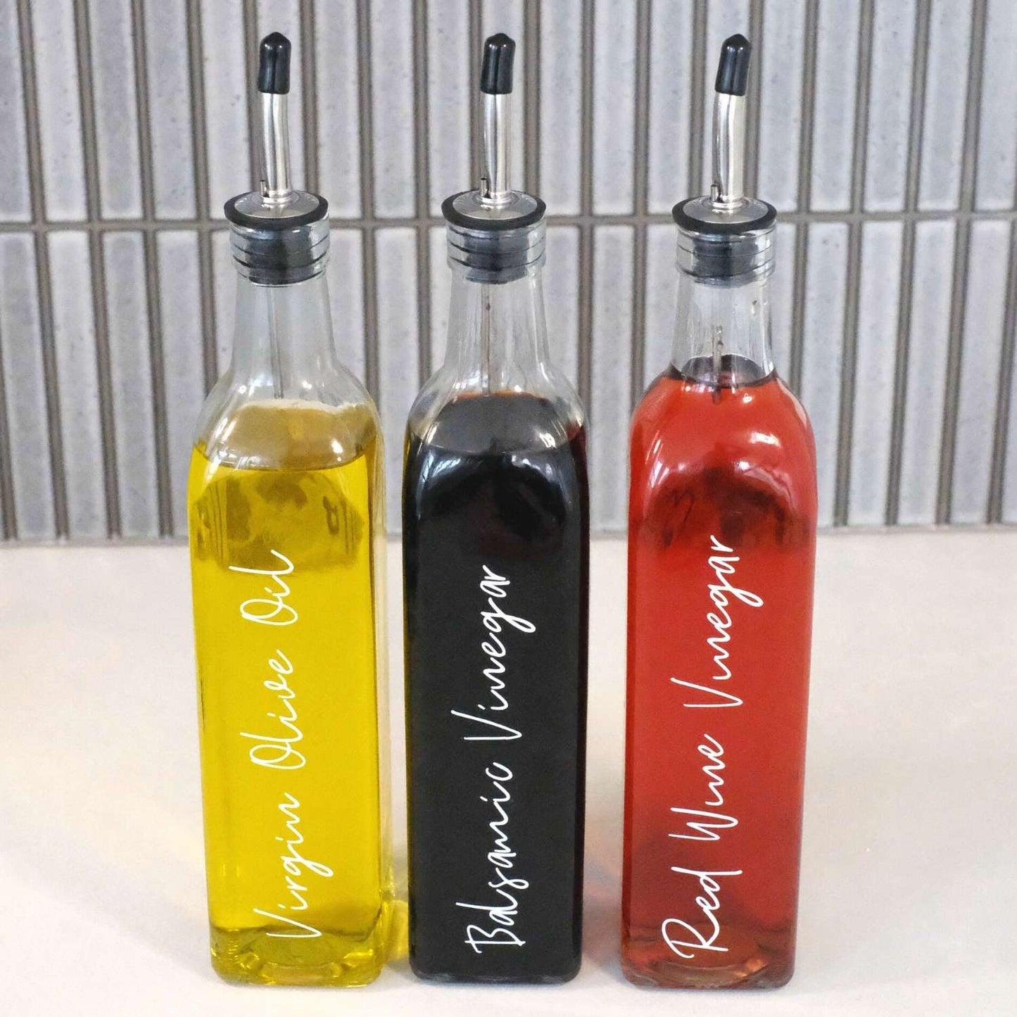 Glass Oil Bottle Trio - 500ml
