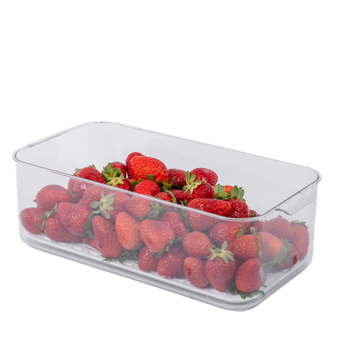 Medium Clear Fridge Storage Box with Drainer Board