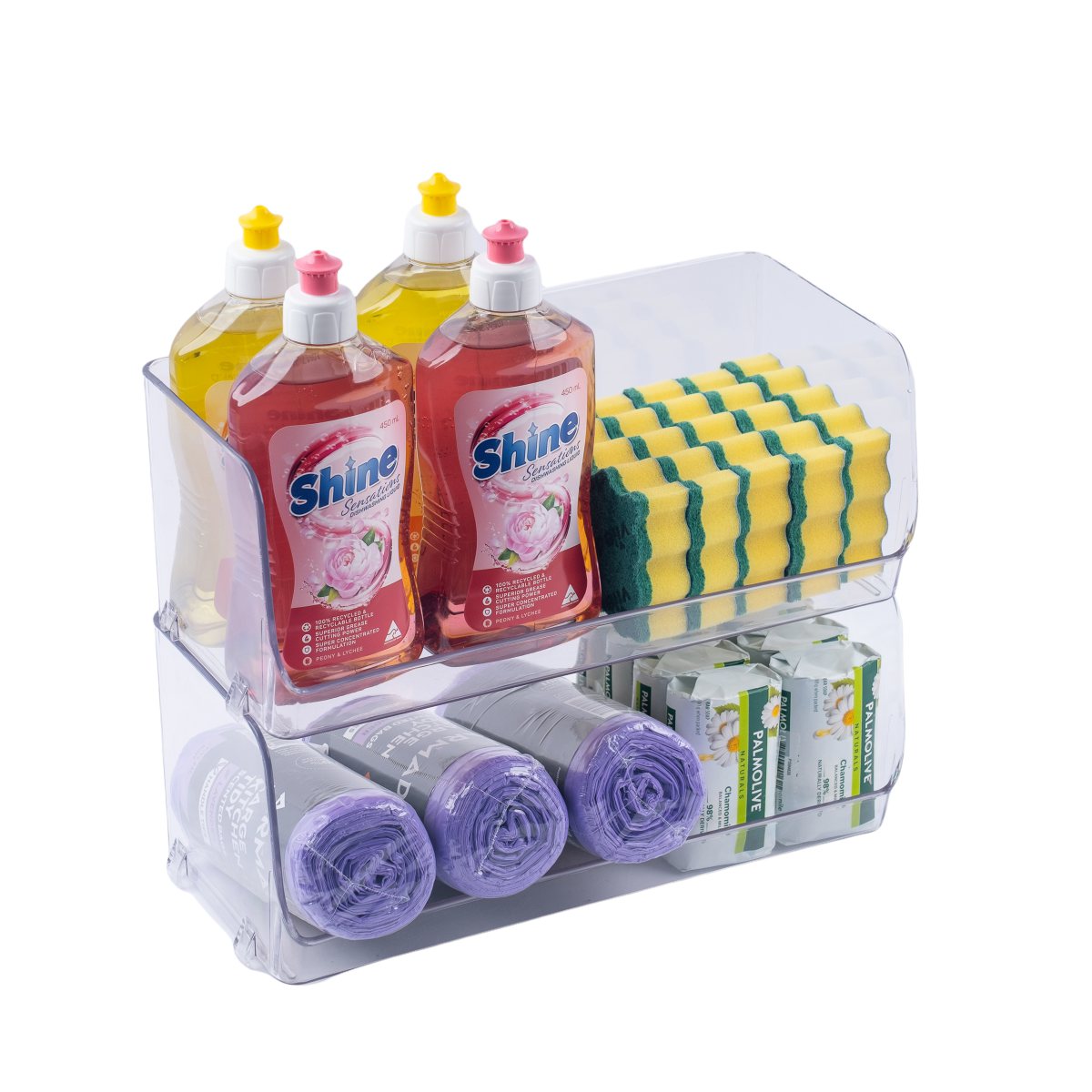 Large U-Shape Clear Acrylic Stackable Tub