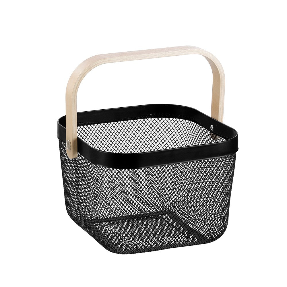 Square Black Mesh Storage Basket