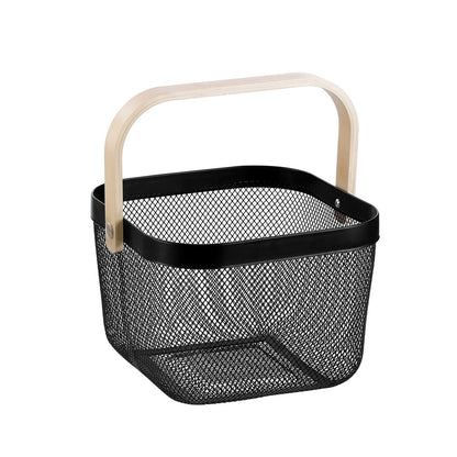 Square Black Mesh Storage Basket