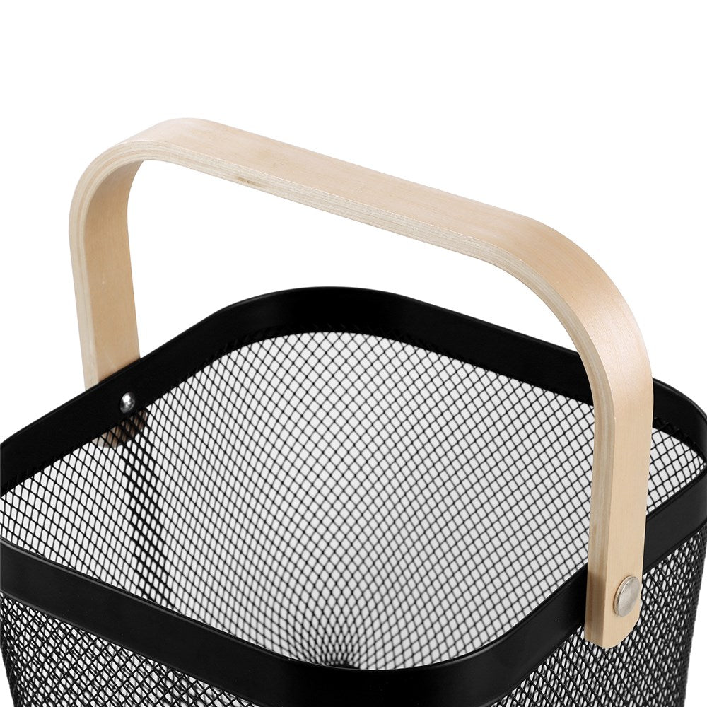 Square Black Mesh Storage Basket