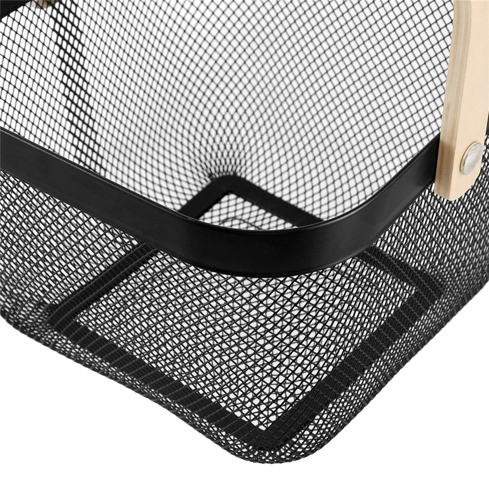 Square Black Mesh Storage Basket