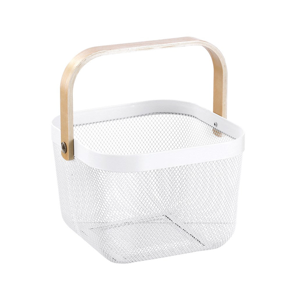 Square White Mesh Storage Basket