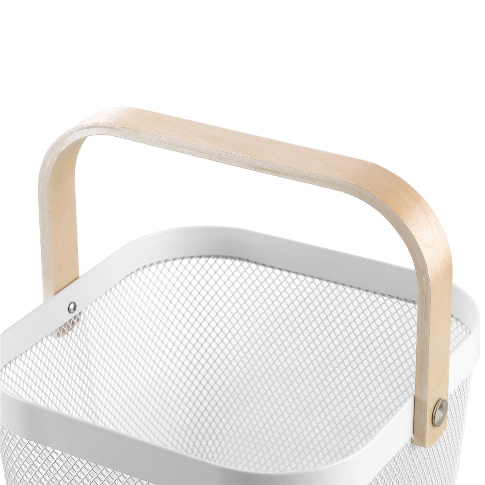 Square White Mesh Storage Basket