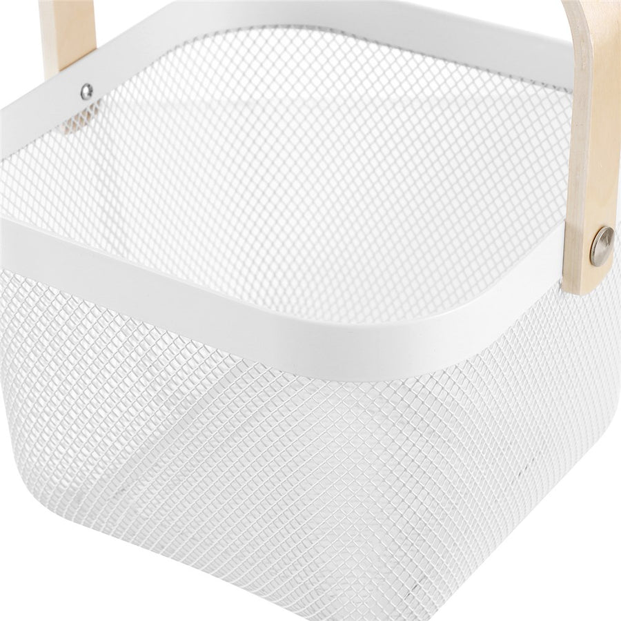 Square White Mesh Storage Basket