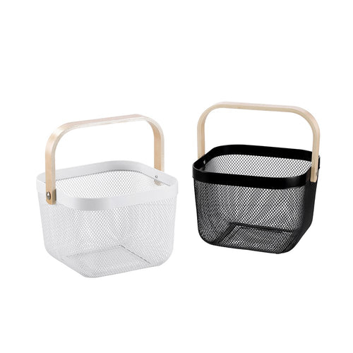Square White Mesh Storage Basket