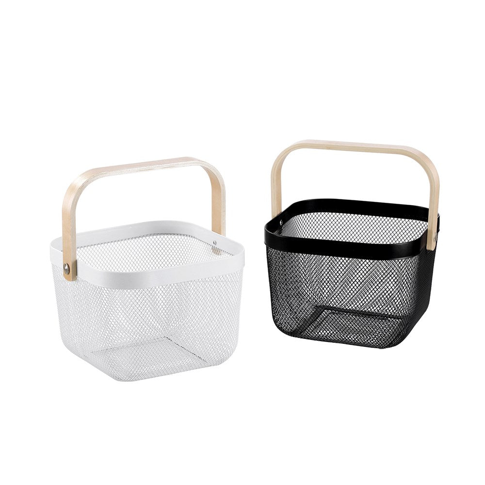 Square Black Mesh Storage Basket