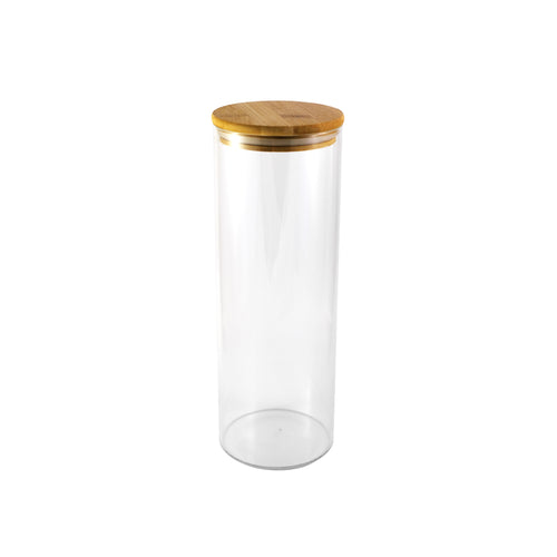 Large Tall Glass Jar/Canister with Bamboo Lid - 2.2L