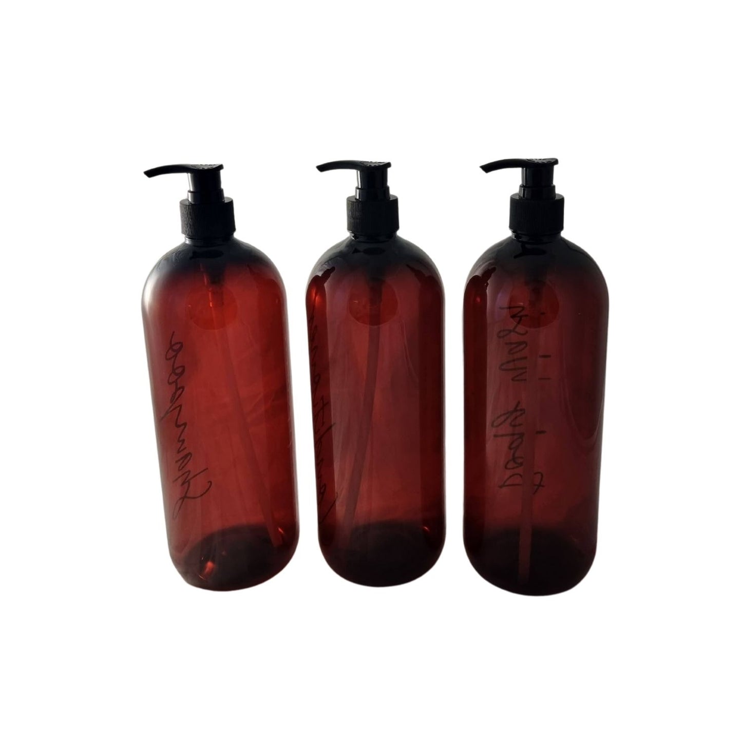 1L Amber Pump Bottle Trio Set