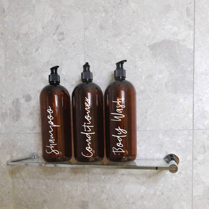 1L Amber Pump Bottle Trio Set