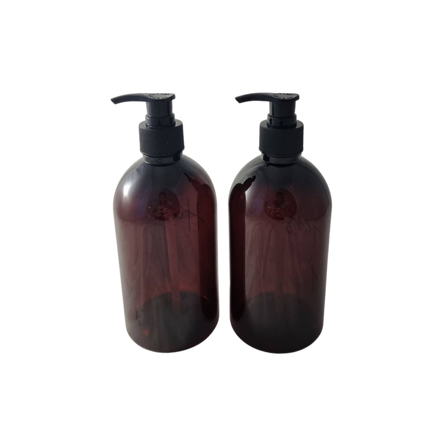 500ml Amber Pump Bottle Duo Set