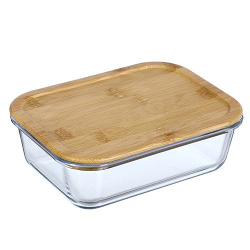 950ml Glass Food Storage Container with Bamboo Lid