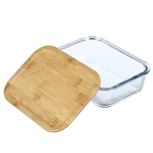 950ml Glass Food Storage Container with Bamboo Lid