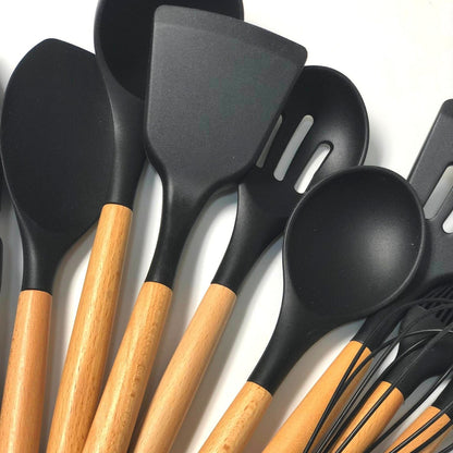 Black 11pcs Silicone Utensil Set