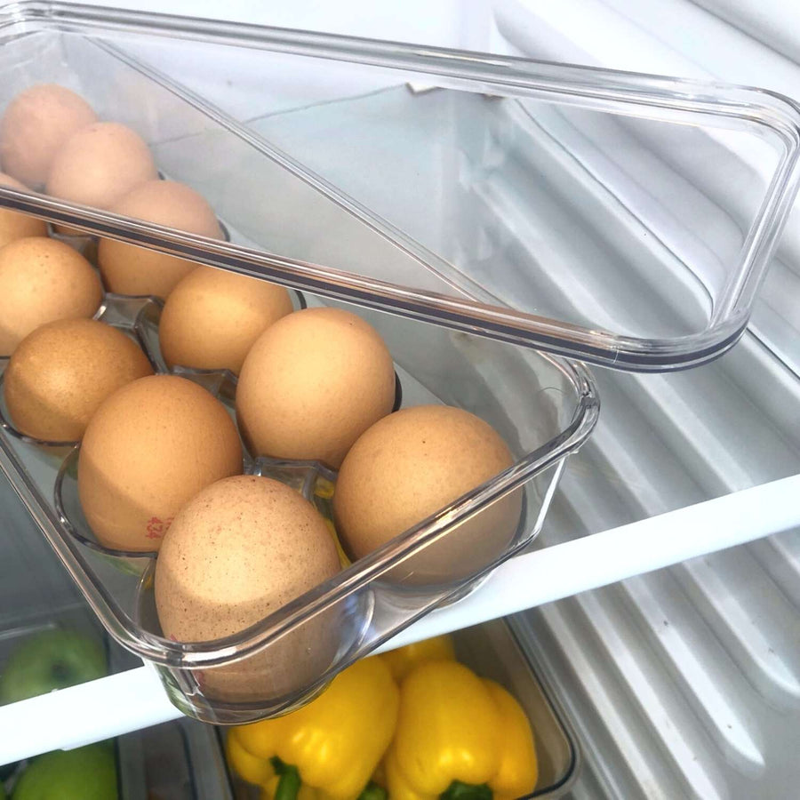 Clear Acrylic 12 Egg Storage Container with Lid