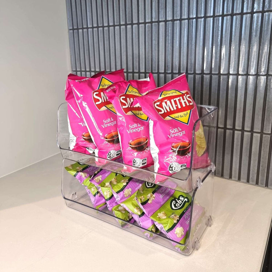 Large U-Shape Clear Acrylic Stackable Tub – Refined Living