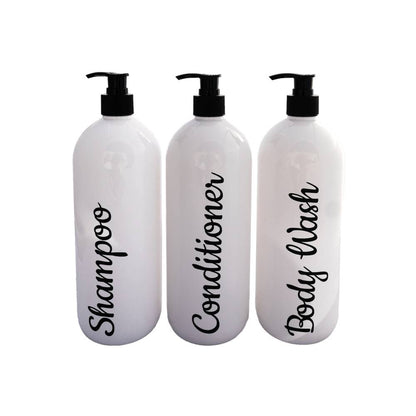 Bathroom Trio White Pump Bottle Set - 1L