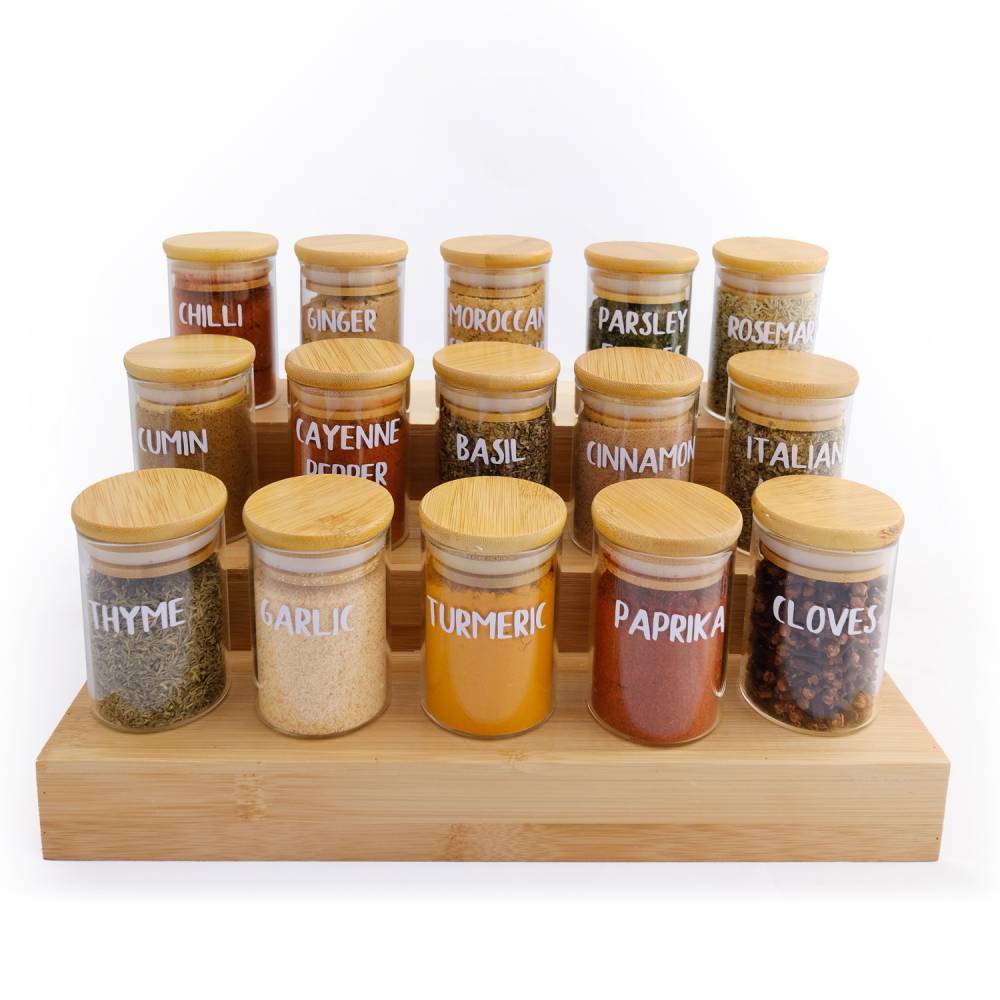 15 Baby Herb & Spice Jars with Spice Rack Set + Label Voucher