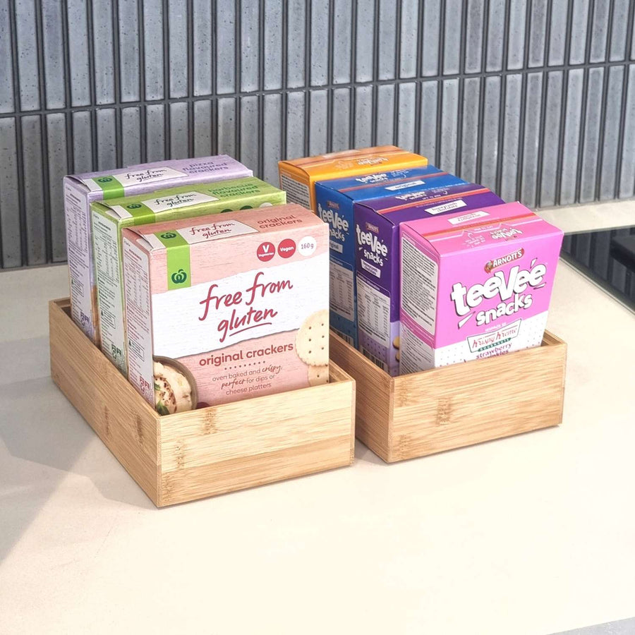 Stackable Rectangular Bamboo Storage Box – Refined Living