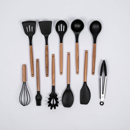 Black 11pcs Silicone Utensil Set